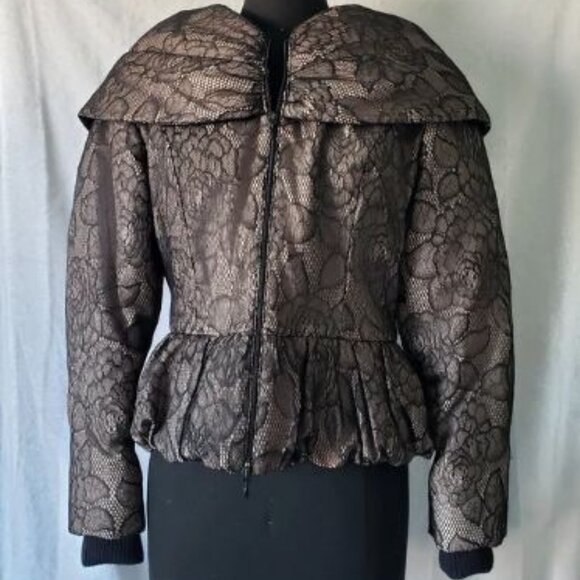 VTG Lace Overlay Jacket with Hood - Picture 2 of 15